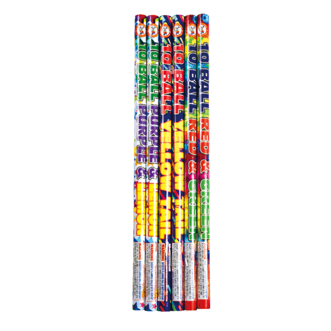 10 BALL ROMAN CANDLE (assorted)
