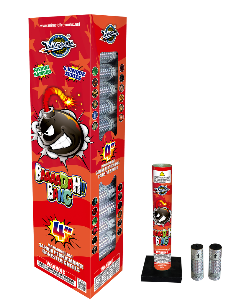 4'' BAAAADAH!! BANG(4''35G CANISTER SHELLS 24-PACK)