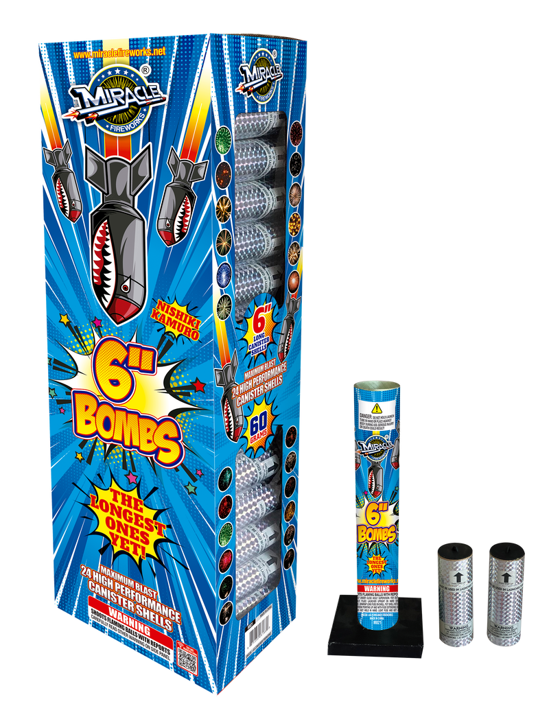 6'' BOMBS(6''LONG CANISTER SHELLS 24-PACK)