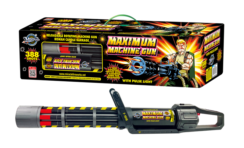 388'S MAXIMUM MACHINE GUN(RELOADABLE ROTATING MACHINE GUN ROMAN CANDLE BARRAGE)