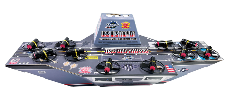 USS DESTROYER(FOUNTAIN+MINE+HELICOPTER)